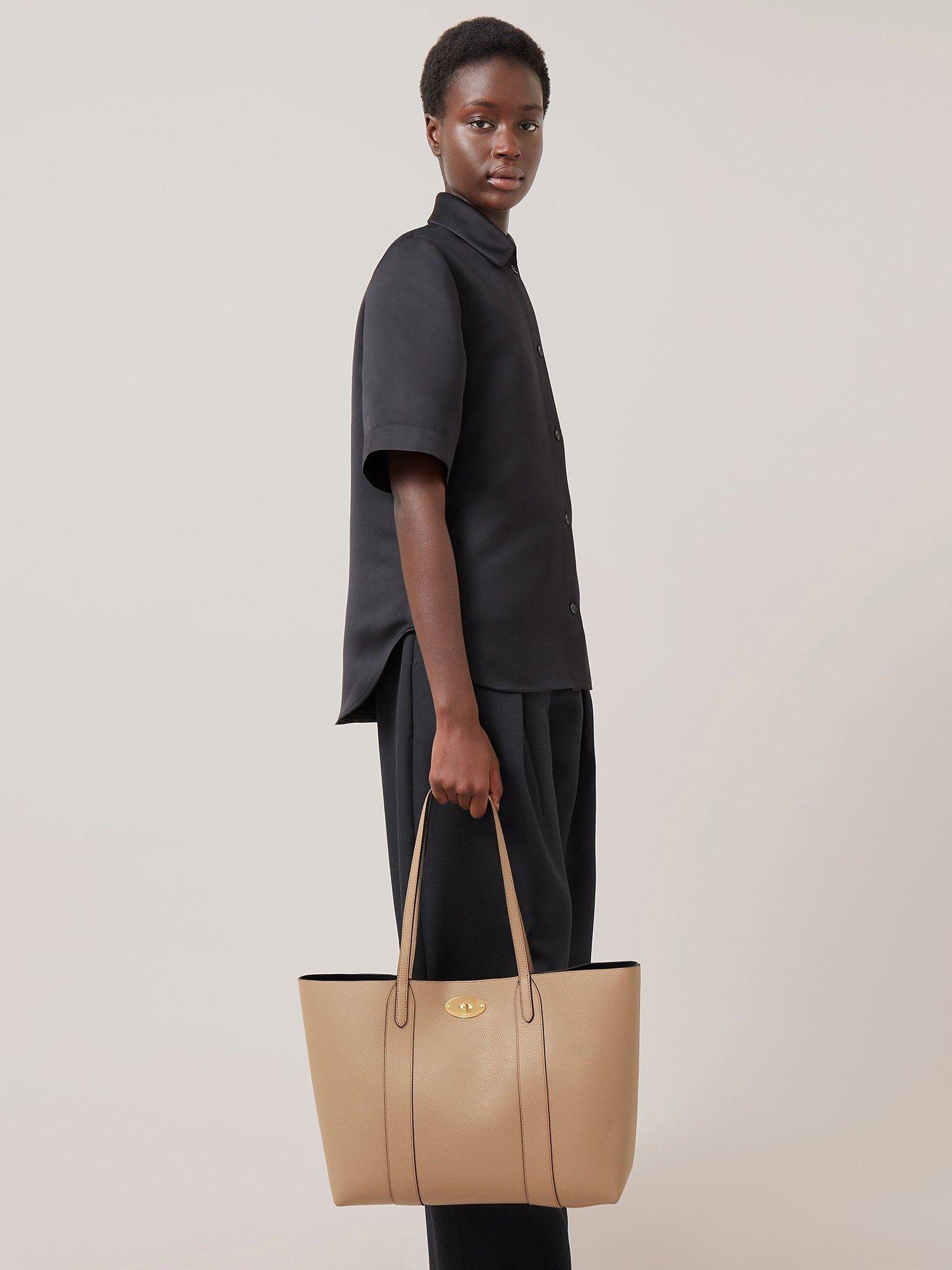 Product image 7 of 7, which shows Mulberry Bayswater Small Classic Grain Leather Tote Bag, Maple/Navy