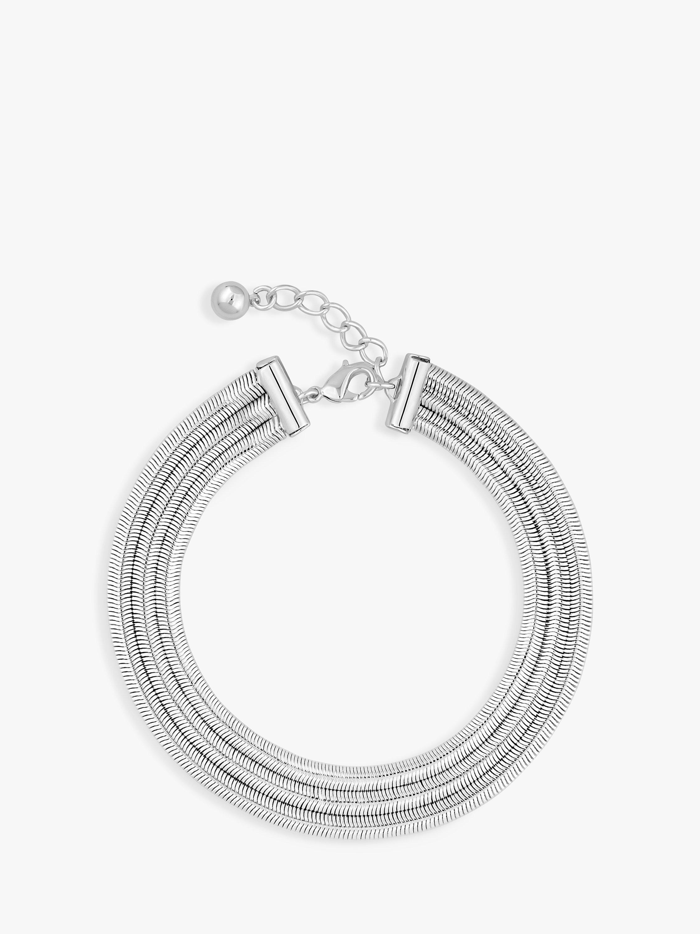 Jon Richard Inicio Multi Row Snake Chain Bracelet, Silver