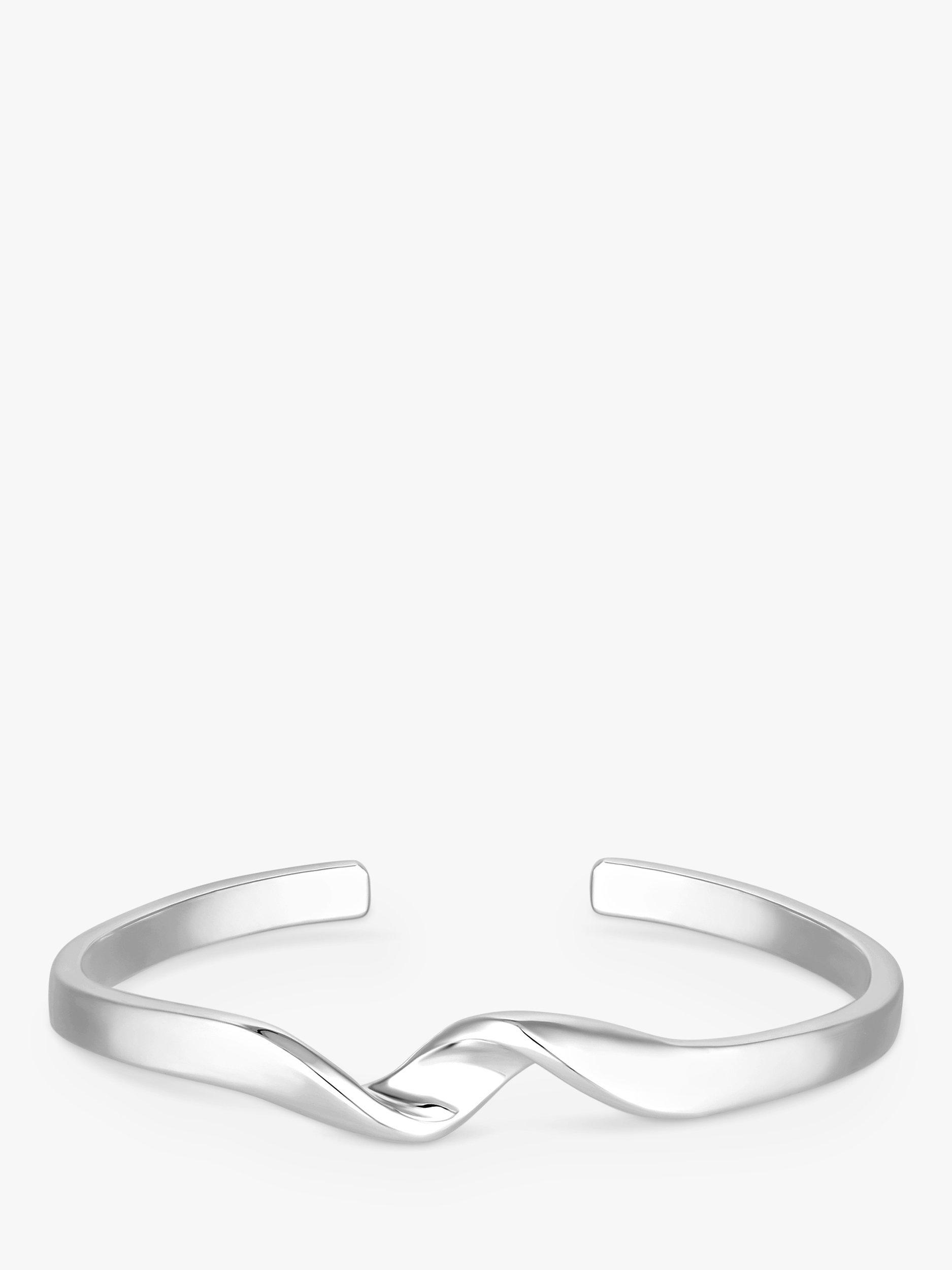 Jon Richard Twisted Bangle, Silver