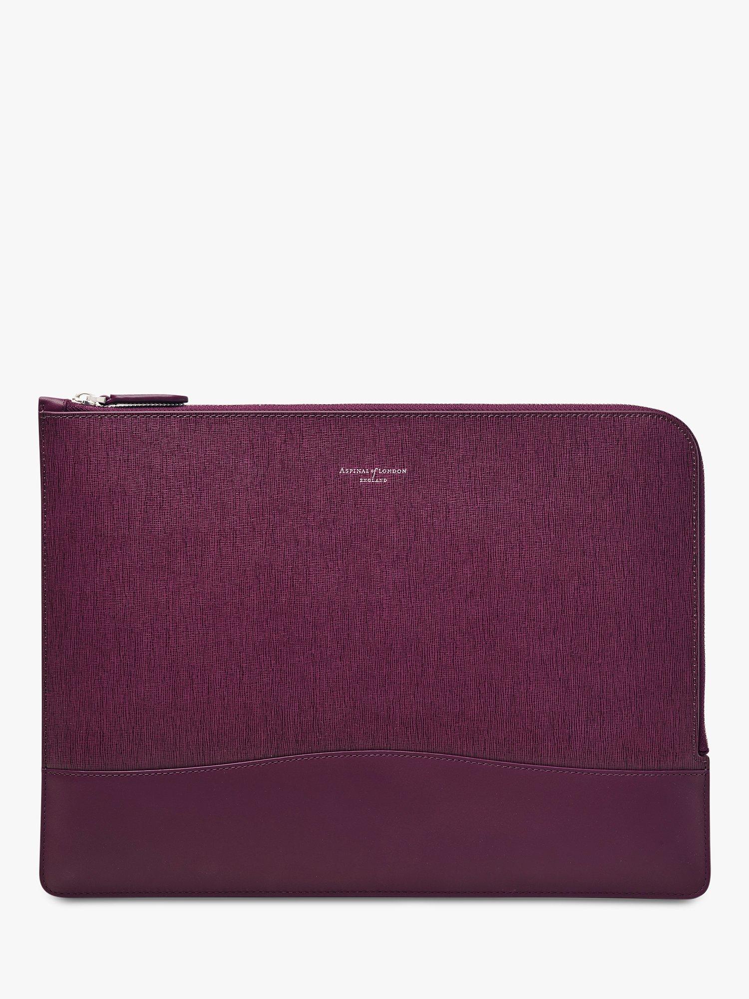 Aspinal of London City Large Tech Folio Laptop Case, Burgundy