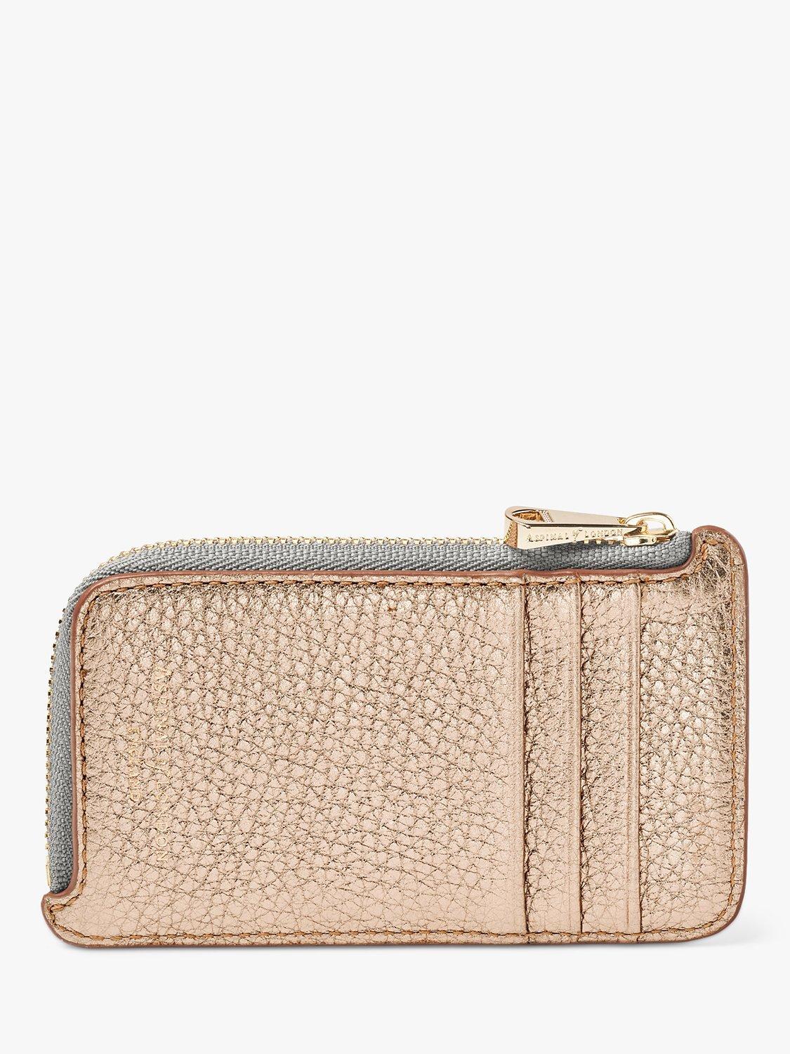 Aspinal of London Full Grain Leather Coin and Card Purse, Champagne