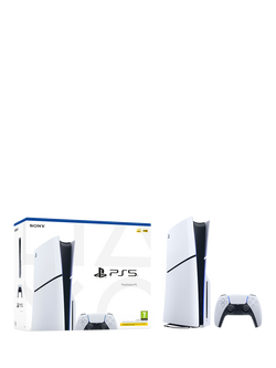 PlayStation 5 (Model Group - Slim) Console with DualSense Controller - view 2, White