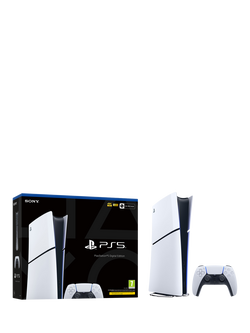 PlayStation 5 Digital Edition (Model Group - Slim) Console with DualSense Controller - view 2, White