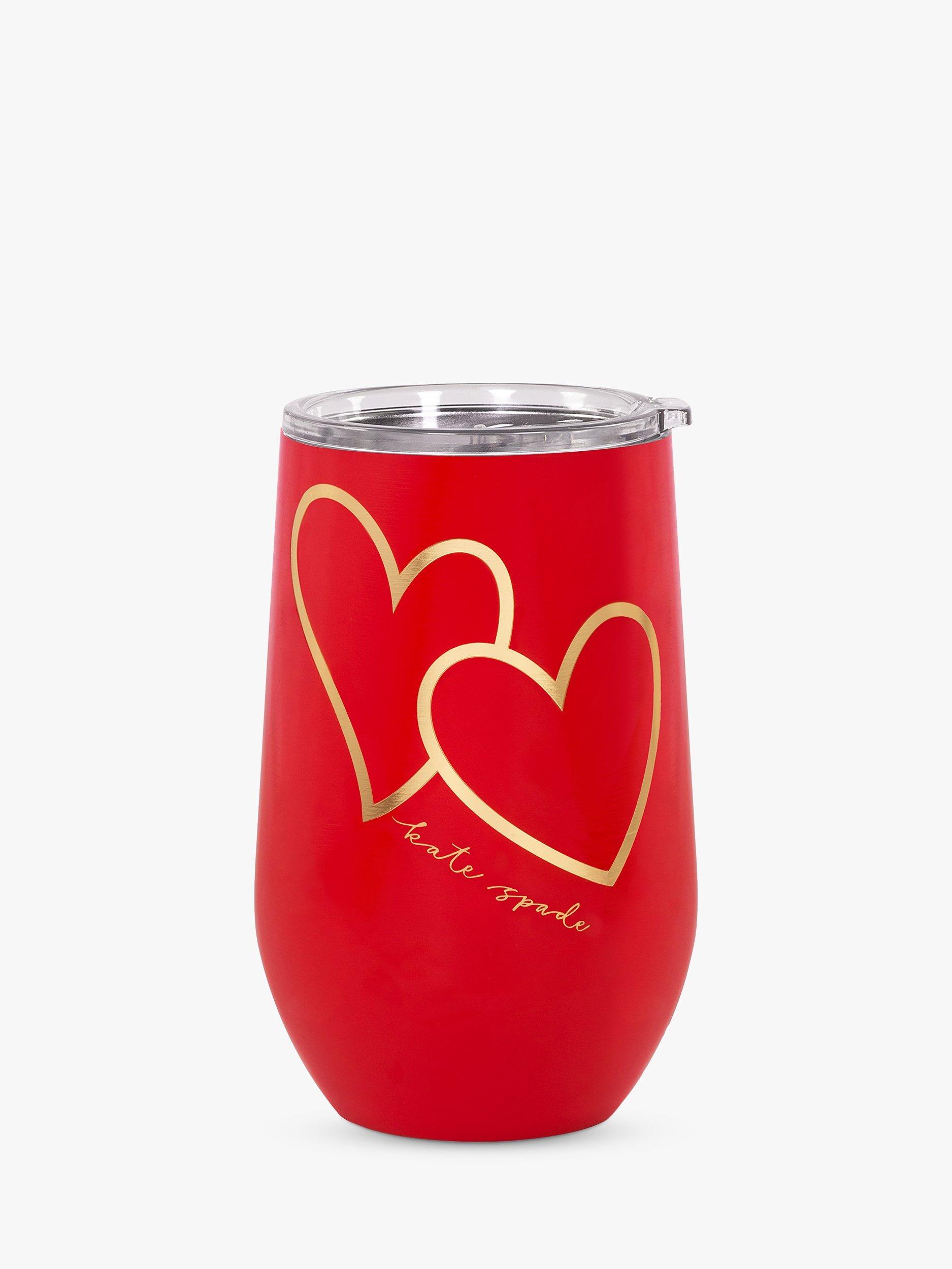 kate spade new york Heart Stainless Steel Tumbler, 473ml, Red