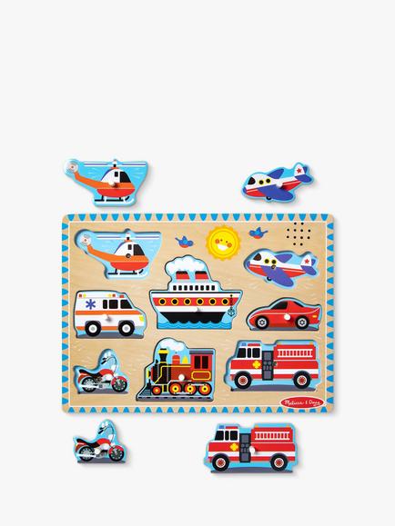 Melissa & Doug Vehicles Sound Puzzle, Multi