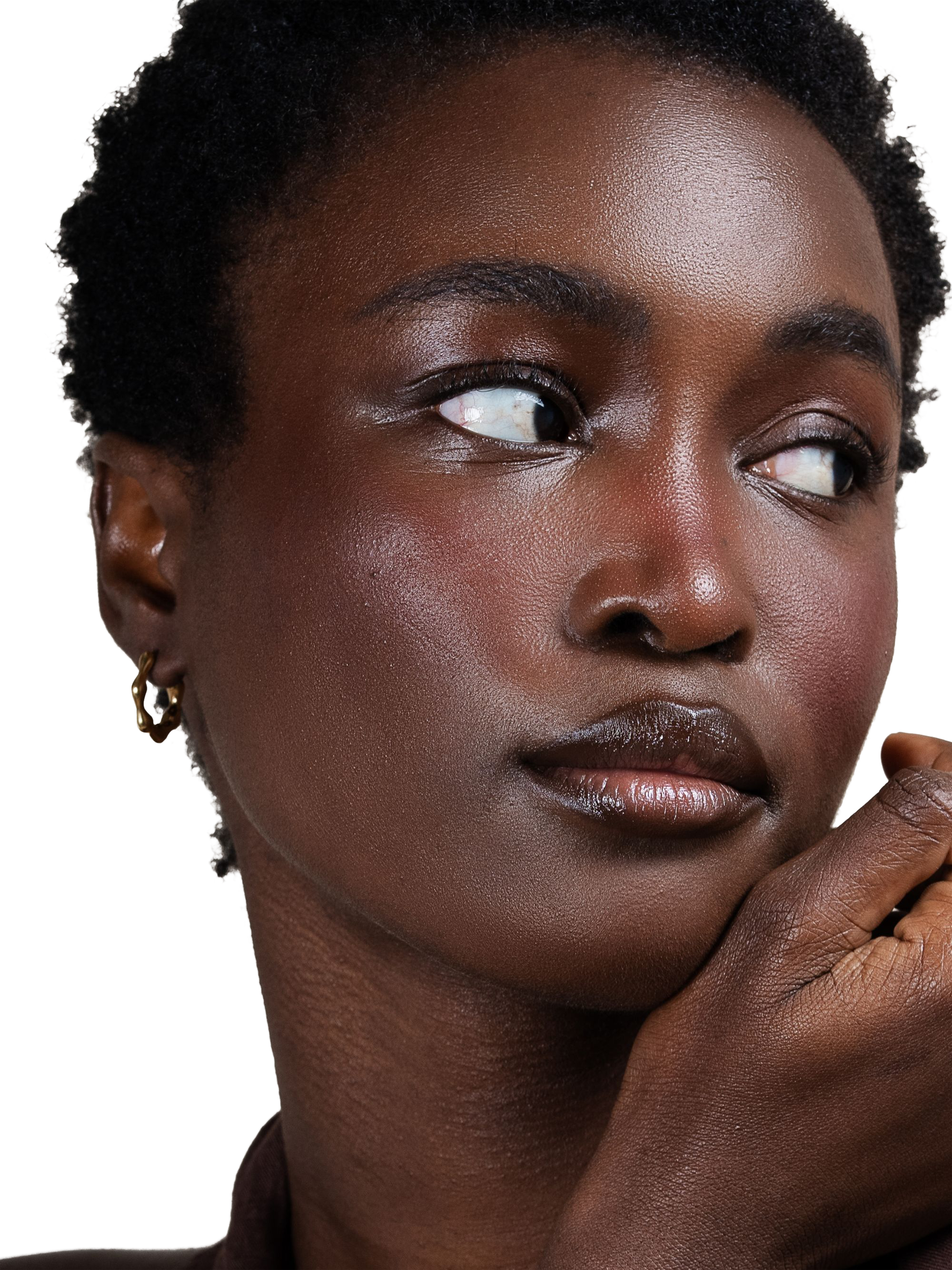 Product image 3 of 3, which shows Dower & Hall Waterfall Hinged Huggie Hoop Earrings, Gold