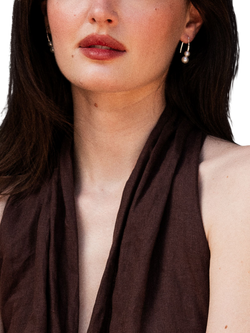 Dower & Hall Double Freshwater Pearl Hook Drop Earrings, Silver/White - view 2, Silver