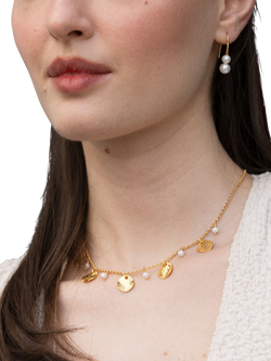 Dower & Hall Timeless Freshwater Pearl Duo Drop Earrings, Gold - view 2, Gold