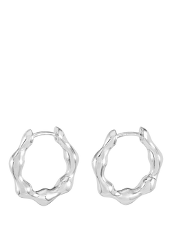 Dower & Hall Waterfall Hinged Huggie Hoop Earrings, Silver