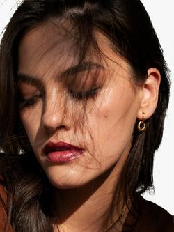 Dower & Hall Entwined Oval & Huggie Hoops - view 2, Gold