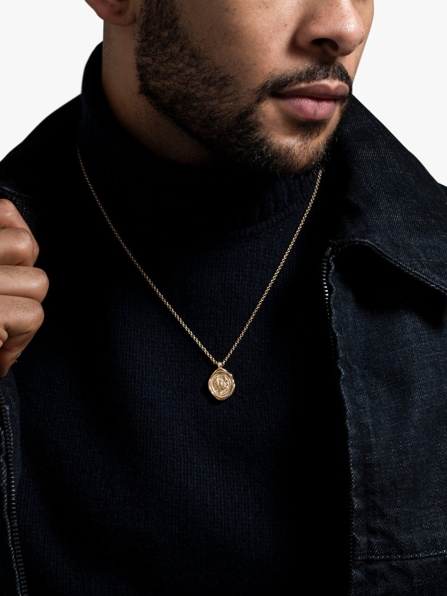 Product image 3 of 4, which shows Dower & Hall Men's Phoenix Talisman Pendant Necklace, Gold