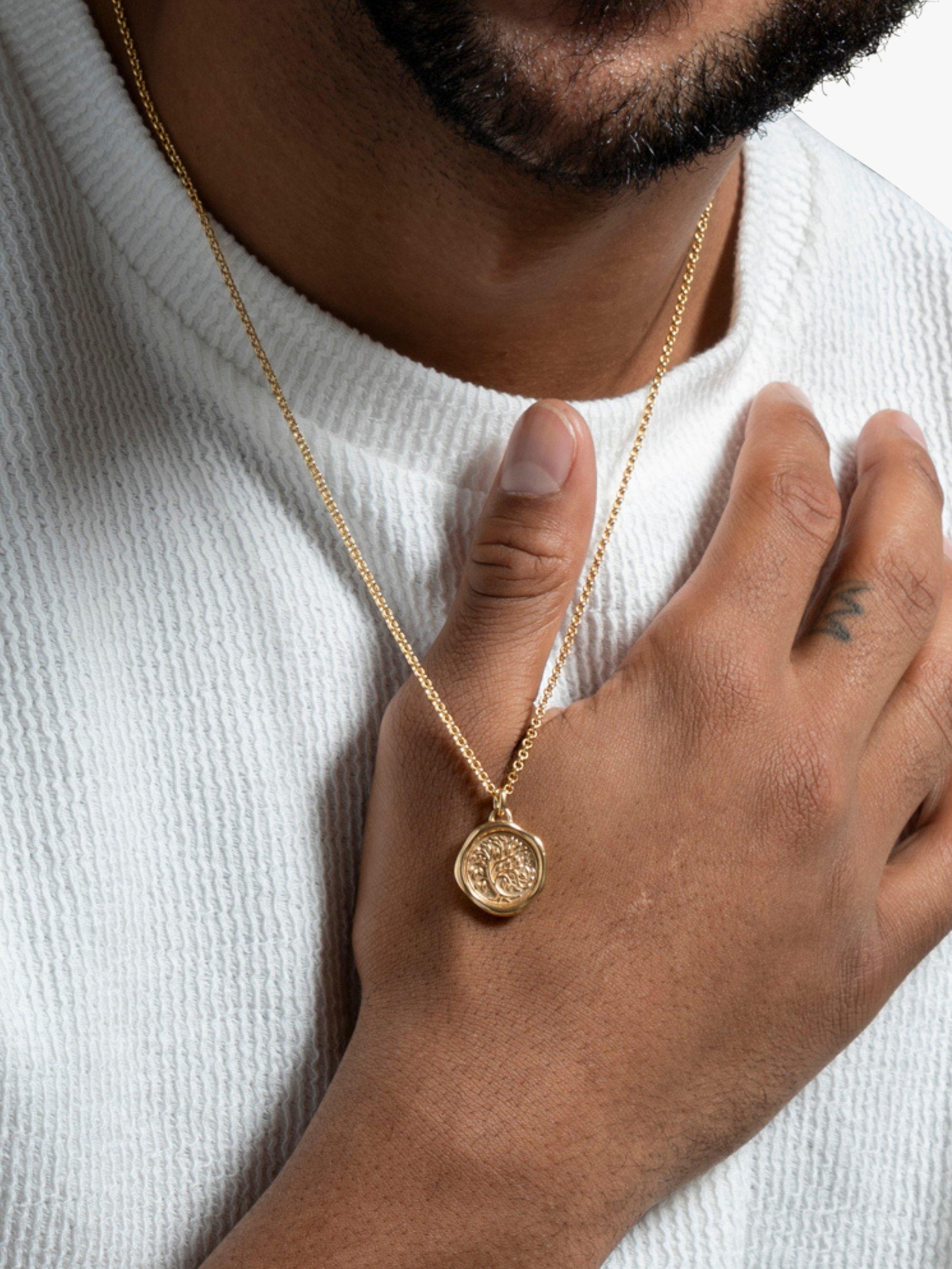 Product image 3 of 4, which shows Dower & Hall Men's Tree of Life Talisman Pendant Necklace, Gold