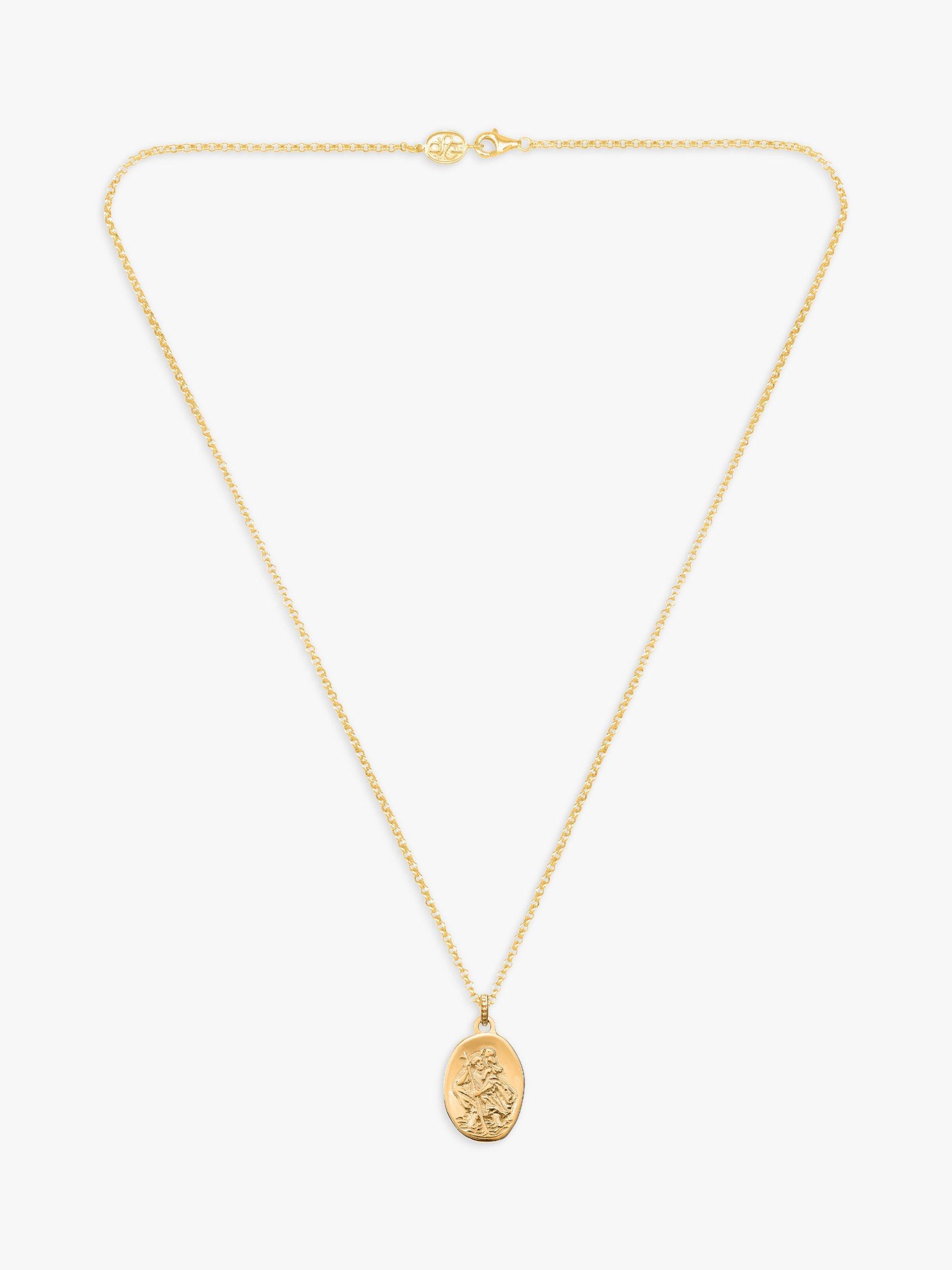 Product image 2 of 3, which shows Dower & Hall Men's St. Christopher Pendant Necklace, Gold