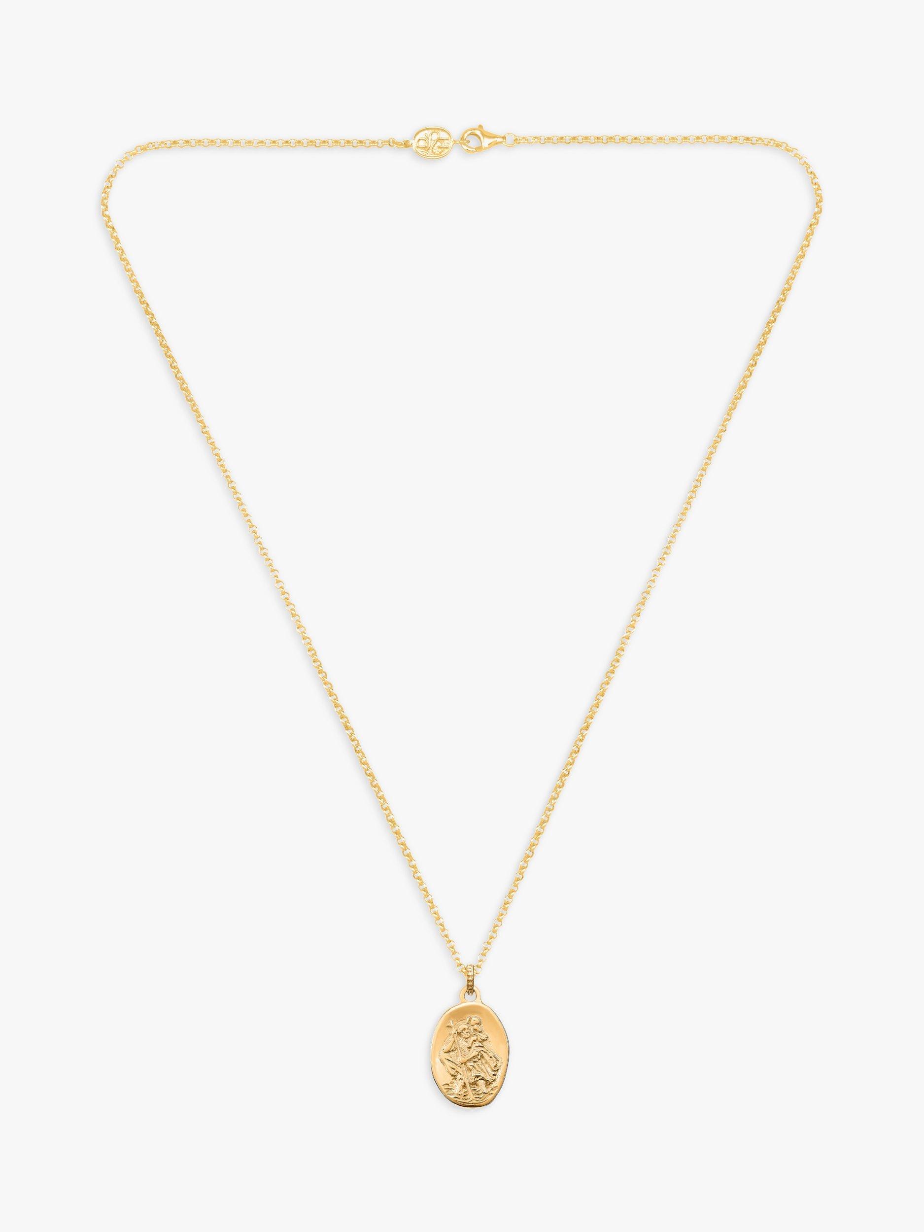 Dower & Hall Men's St. Christopher Pendant Necklace, Gold