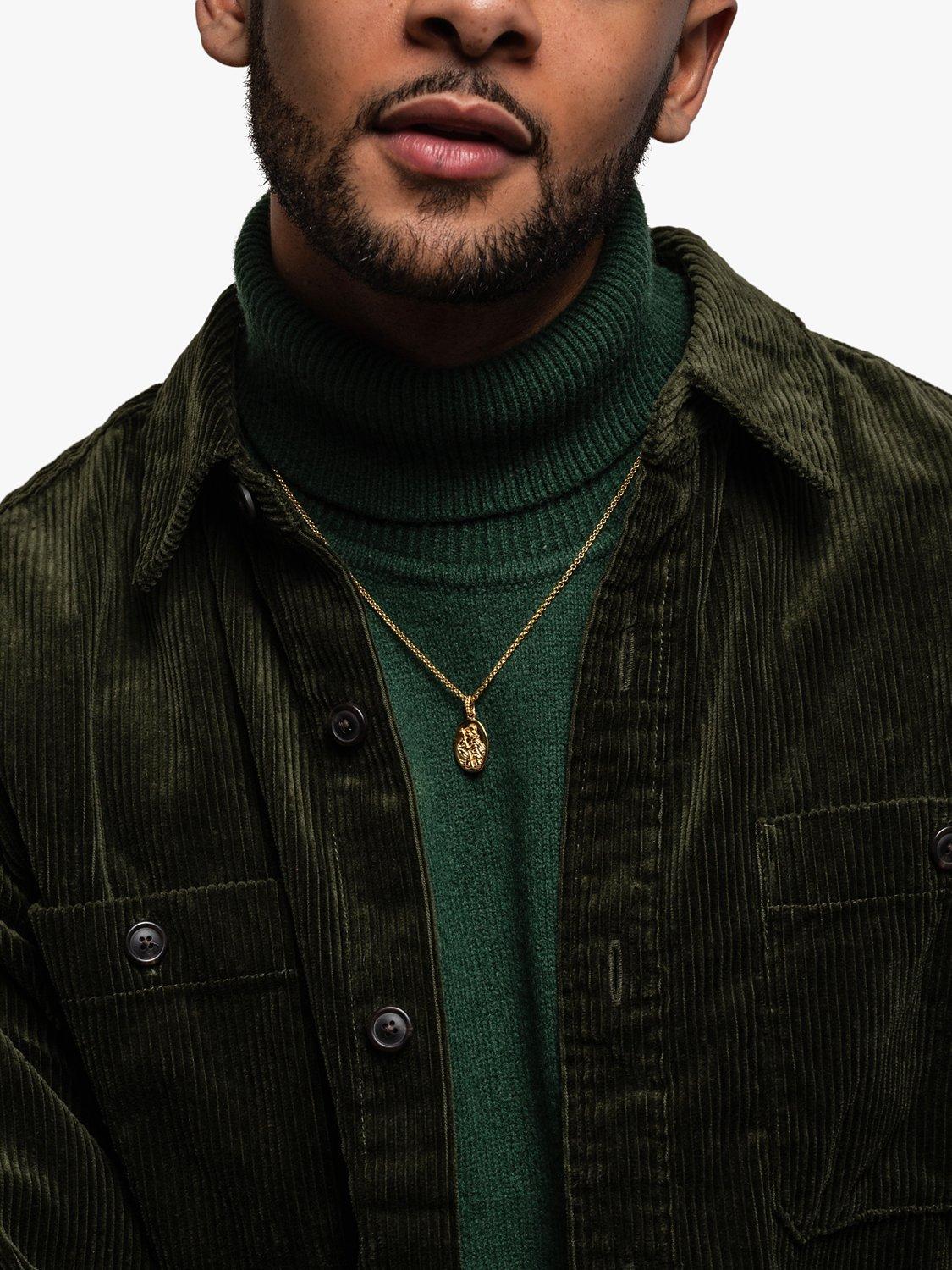 Product image 3 of 3, which shows Dower & Hall Men's St. Christopher Pendant Necklace, Gold