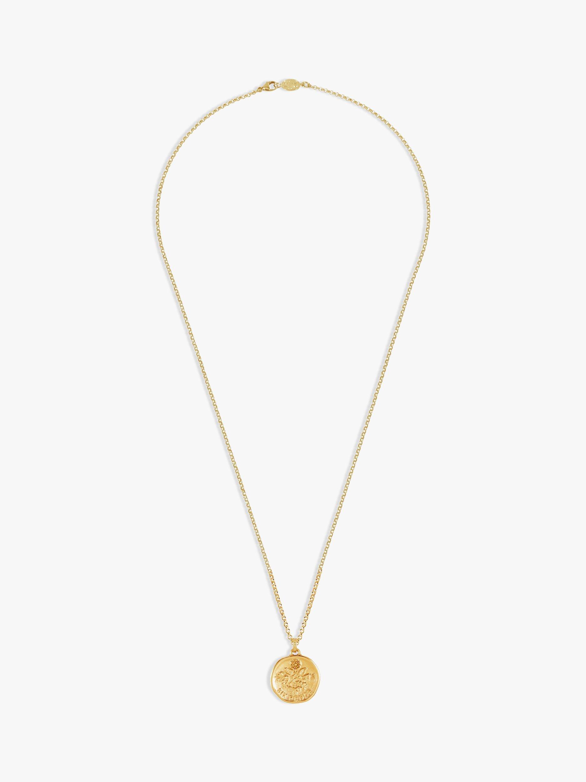 Product image 2 of 4, which shows Dower & Hall Men's Lucky Sixpence Talisman Pendant Necklace, Gold