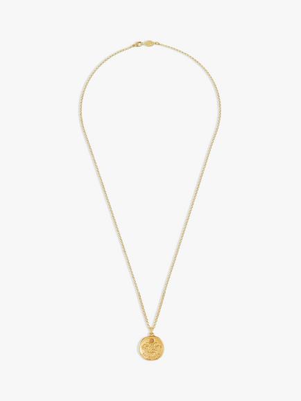 Dower & Hall Men's Lucky Sixpence Talisman Pendant Necklace, Gold - view 2, Gold