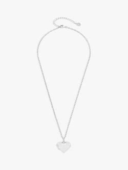 Dower & Hall Treasured Heart Locket on Millie-Grain Textured Chain - view 2, Silver