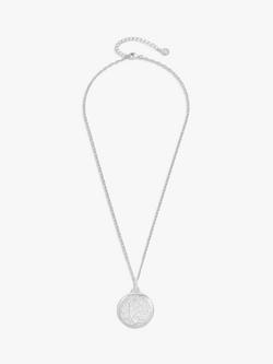 Dower & Hall Tree of Life Locket on Textured Mille-Grain Chain - view 2, Silver
