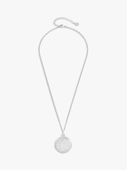 Dower & Hall Tree of Life Locket on Textured Mille-Grain Chain - view 2, Silver