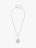 Dower & Hall White Sapphire Stellar Locket on Millie-Grain Textured Chain