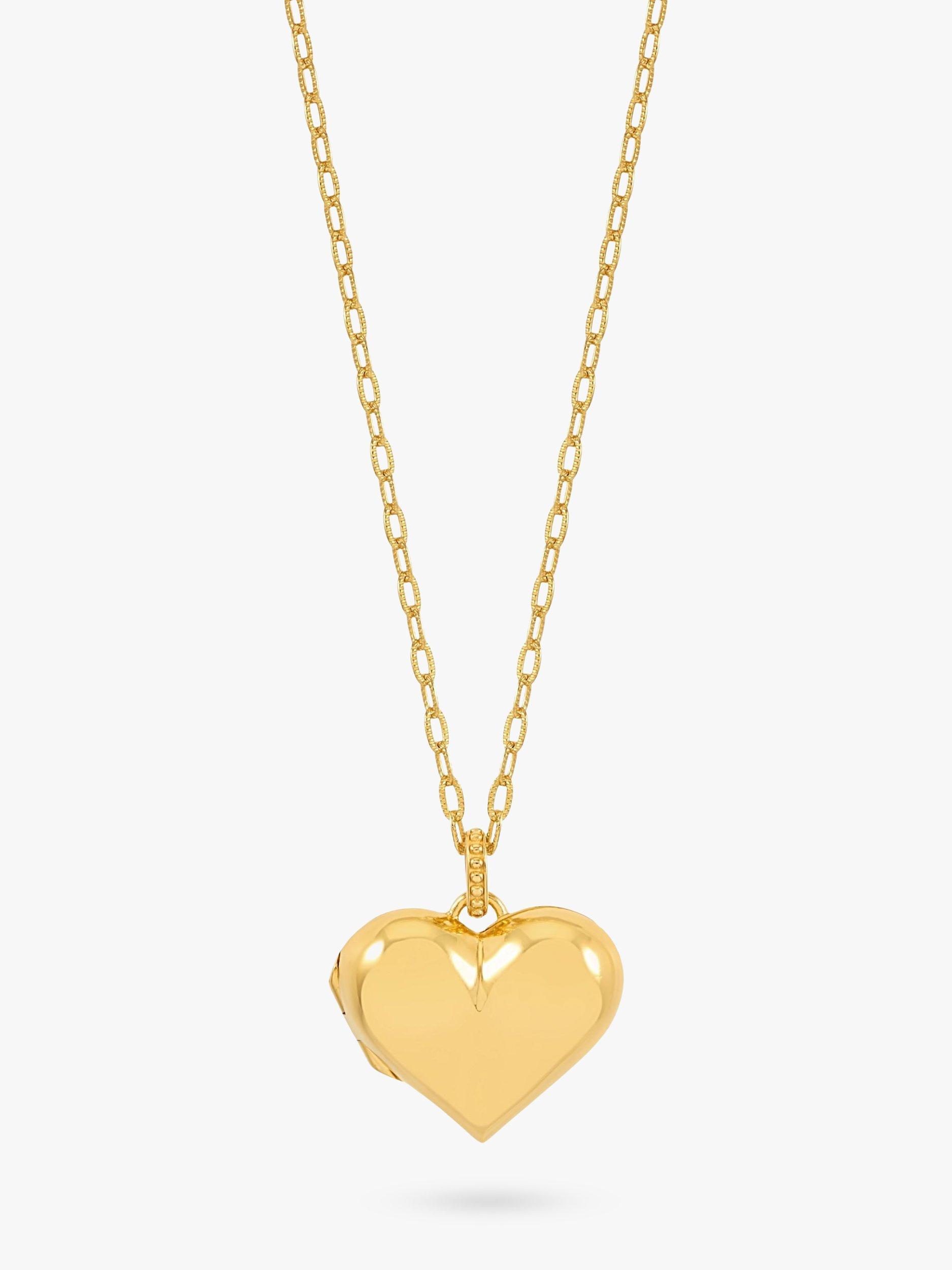 Product image 1 of 5, which shows Dower & Hall Treasured Heart Locket on Millie-Grain Chain, Gold