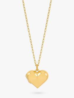 Dower & Hall Treasured Heart Locket on Millie-Grain Textured Chain, Gold