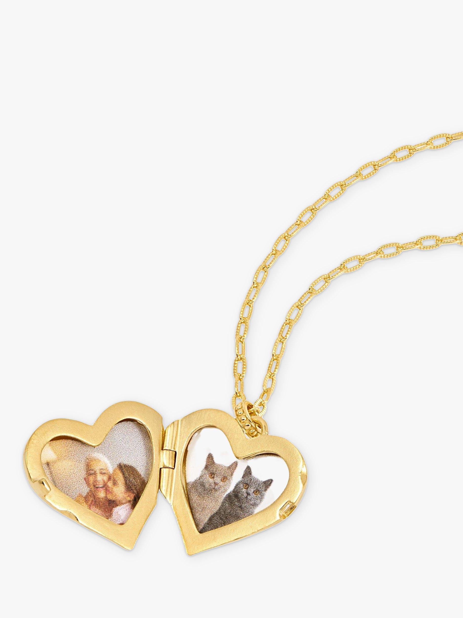 Product image 3 of 5, which shows Dower & Hall Treasured Heart Locket on Millie-Grain Chain, Gold