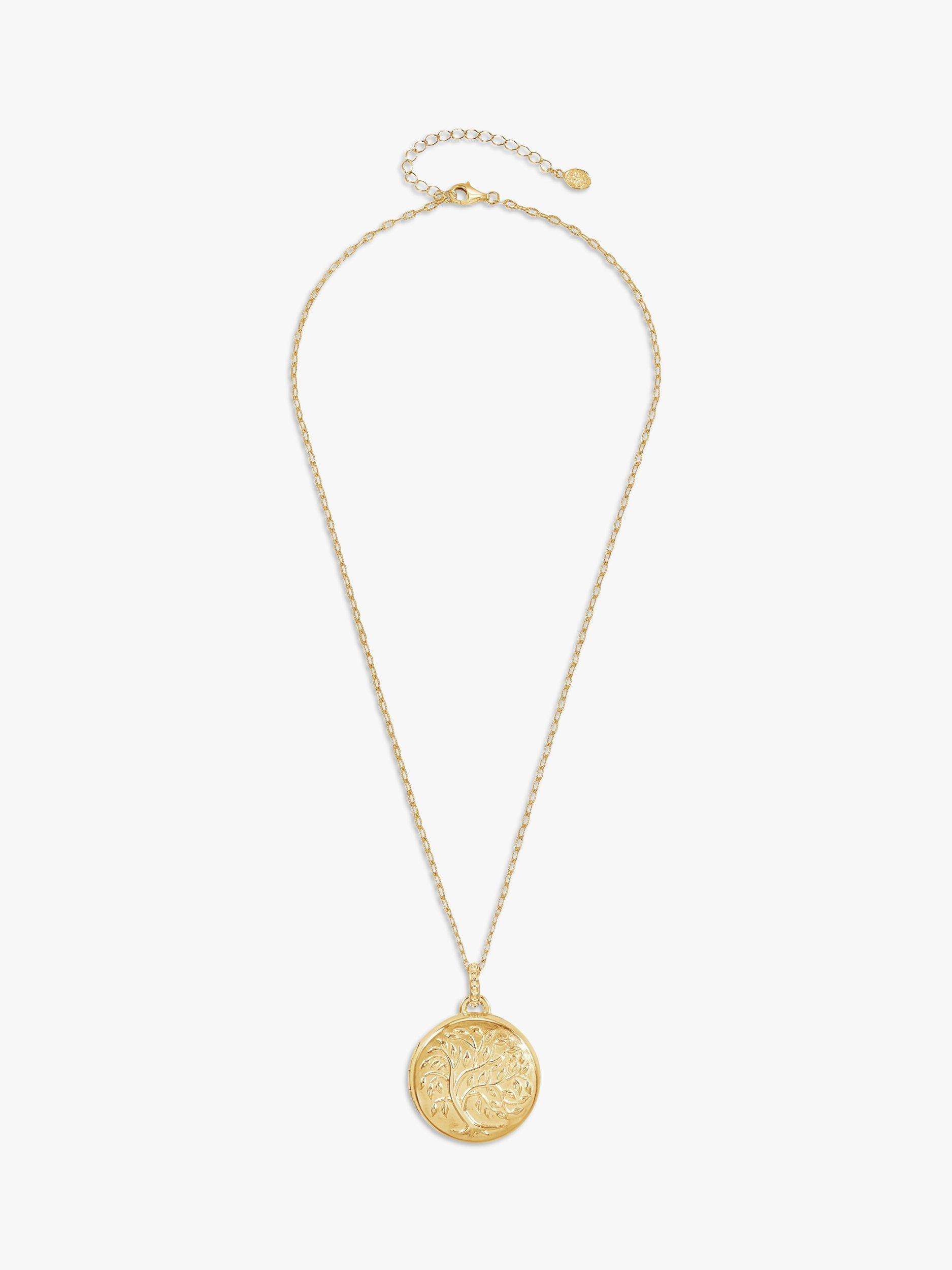 Product image 2 of 5, which shows Dower & Hall Tree of Life Locket on Textured Mille-Grain Chain, Gold