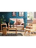 Desser Chester Eden Rattan 3-Seater Lounging Table & Chairs Set, Pink Punch/Natural