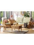 Desser Chester Lily Rattan 4-Seater Lounging Table & Chairs Set, Floral Green/Natural