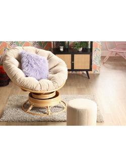 Desser Papasan Rattan Swivel Rocking Chair, Natural/Latte - view 2, Natural/Latte