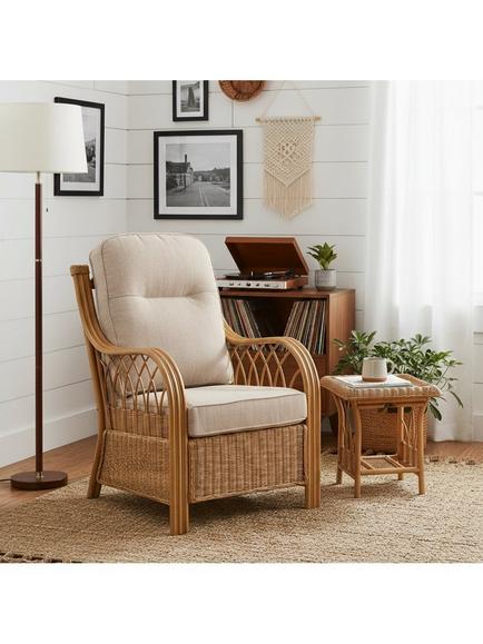 Desser Viola Rattan Lounge Chair, Biscuit Brown - view 2, Biscuit Brown