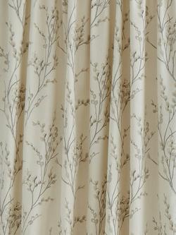 Pussy Willow Pair Lined Pencil Pleat Curtains, Off White/Dove Grey - view 2, Steel/Off White