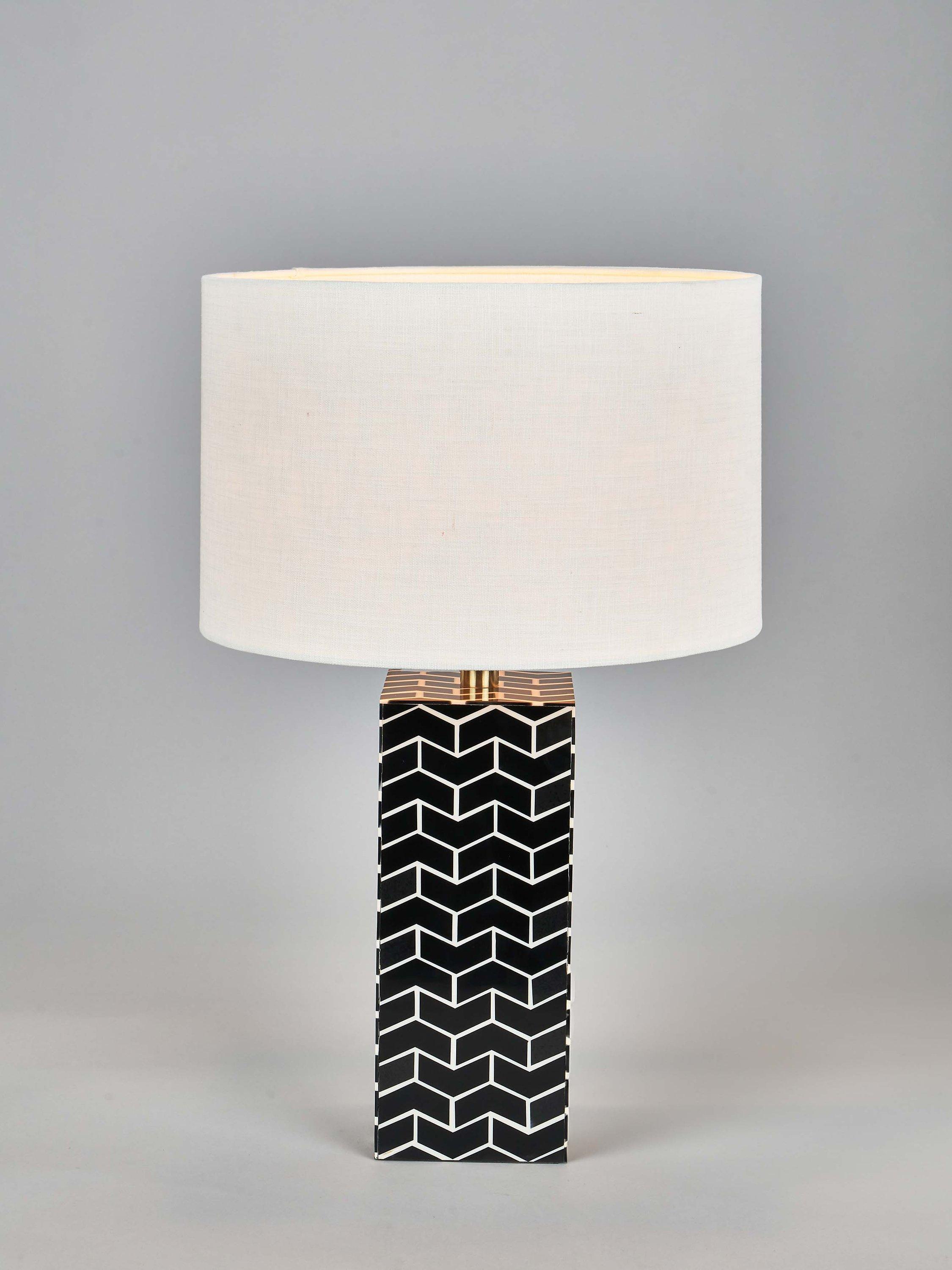 Pacific Elba Square Resin Table Lamp, Black