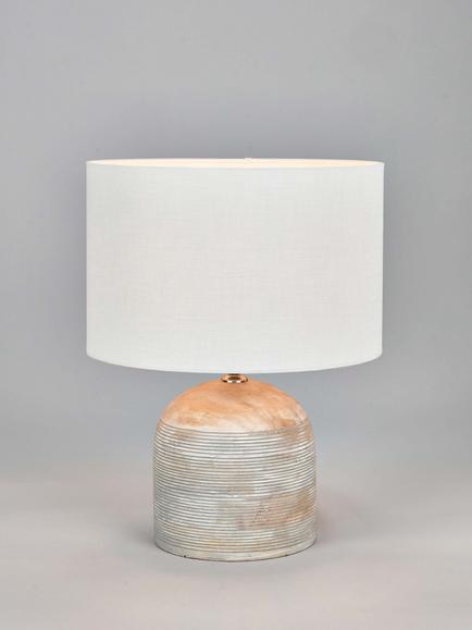 Pacific Nelu Grey Wooden Table Lamp, Matt Grey