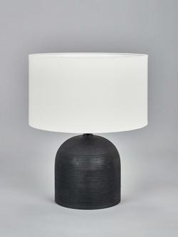 Pacific Nelu Grey Wooden Table Lamp - view 2, Black