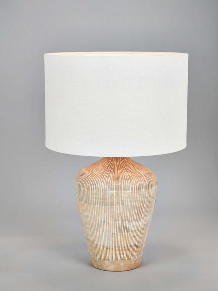 Pacific Taika Wooden Table Lamp, White Wash, White Wash