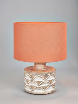 Pacific Kingsbury Curved Wooden Large Table Lamp, White Wash, White Wash