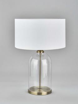 Pacific Cloche Glass Base Table Lamp, Clear/Antique Brass - view 2, Clear/Antique Brass