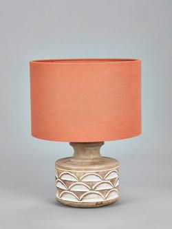 Pacific Kingsbury Curved Wooden Small Table Lamp, White Wash - view 2, White Wash