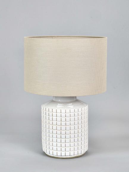 Pacific Malone Stoneware Table Lamp, White - view 2, White