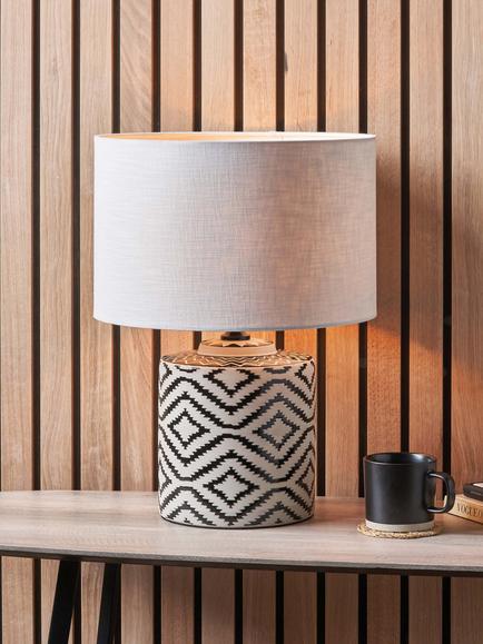 Pacific Chirala Ceramic Table Lamp, Black/White - view 2, Black/White