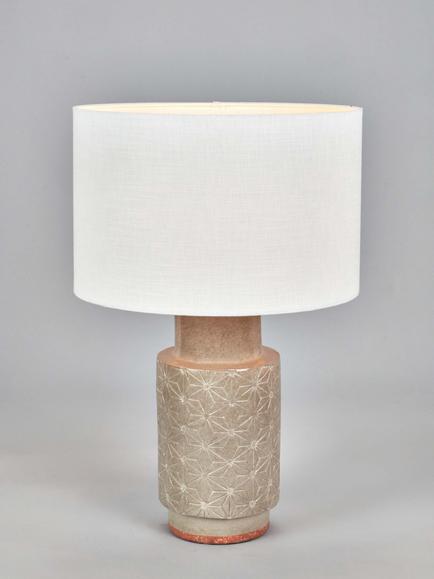 Pacific Sidra Ceramic Table Lamp, Grey, Natural
