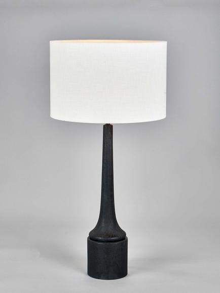 Pacific Marin Black Wooden Table Lamp, Black, Black