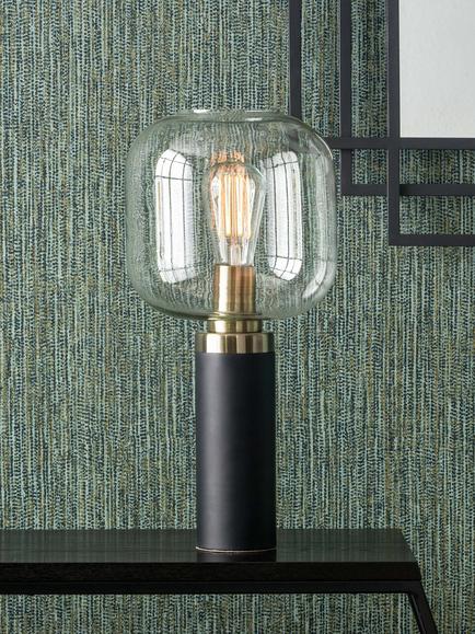 Pacific Florence Glass Pendant Ceiling Light, Black/Gold - view 2, Black/Gold
