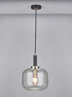 Pacific Florence Glass Pendant Ceiling Light, Black/Gold, Black/Gold