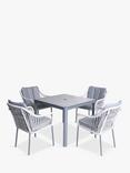 LG Outdoor Bali 4-Seater Square Garden Dining Table & Chairs Set, Grey