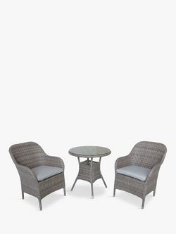 LG Outdoor Monte Carlo 2-Seater Round Garden Bistro Table & Chairs Set, Sand