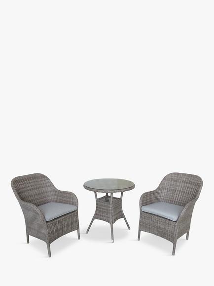 LG Outdoor Monte Carlo 2-Seater Round Garden Bistro Table & Chairs Set, Sand